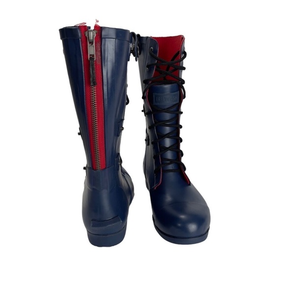 Irewash Kids 5 Rain Rubber Boot Back Zip Blue - Picture 8 of 11